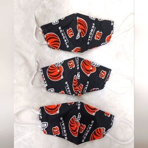 Cincinnati Bengals Hand Sewn Face Mask 3 Adults Medium/Large